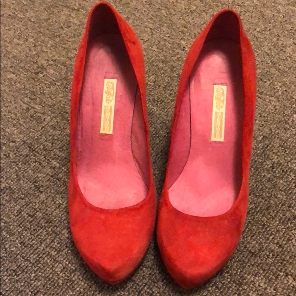 Buffalo London Heels Red Suede - Picture 2 of 4